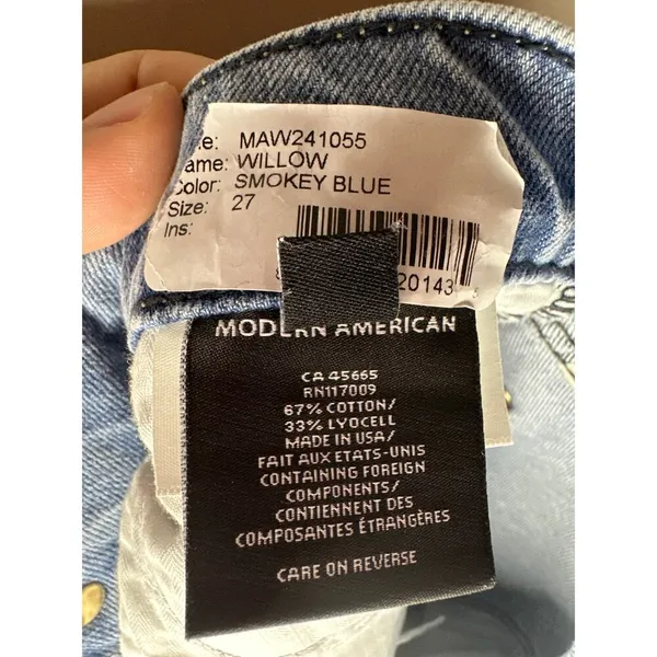Modern American NEW Willow Full‎ Straight Jeans Size 27 Denim Smokey Blue - Image 8