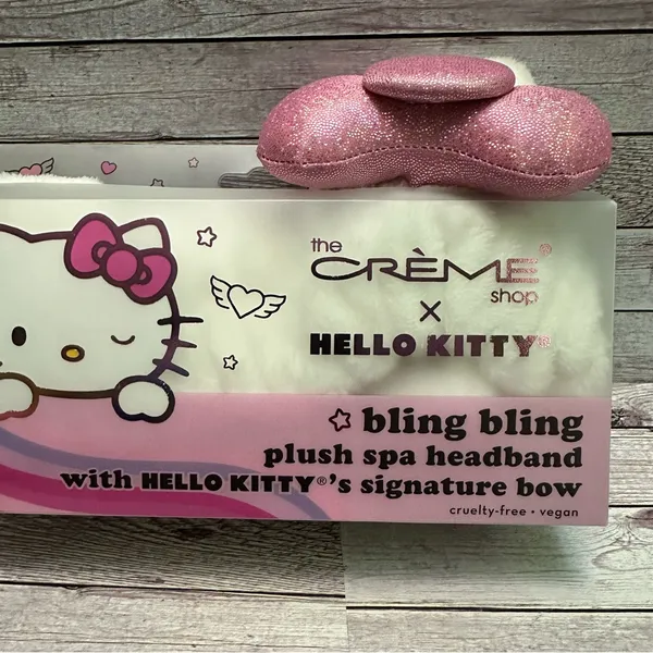 Hello Kitty Pink Plush Spa Headband with Bow - Image 5