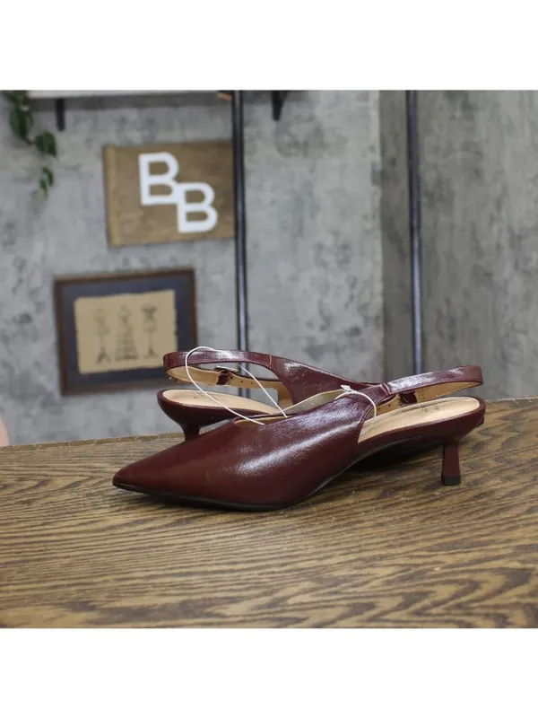 A New Day Womens Samantha Slingback Kitten Heels 94462861 Burgundy Red 6M - Image 7