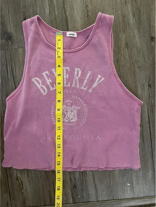 Garage Pink Ribbed Cropped Beverly Hills Tank Top Size M - Image 5