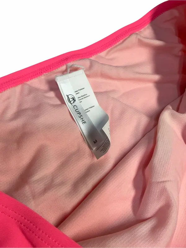 Cupshe NEW Women's Bright Pink High Waisted Bikini Size Medium #260238 - Image 5