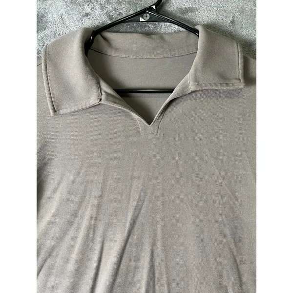 Lululemon Softstreme Pique Oversized Long-Sleeve Polo Shirt Warm Ash Grey Small - Image 2