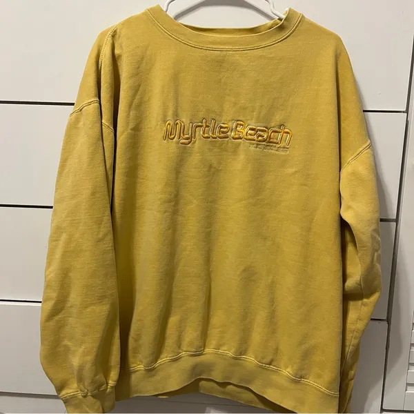 Myrtle Beach South Carolina Yellow Vintage Crewneck - Image 2