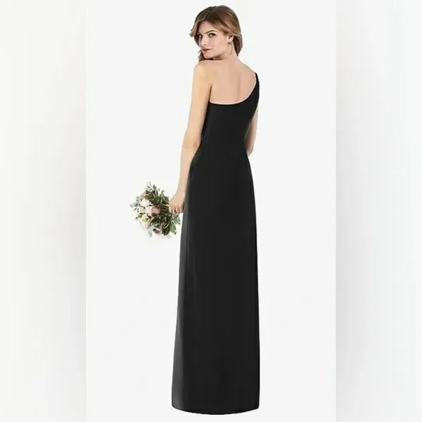 Thread One-Shoulder Crepe‎ Trumpet Gown Size 10 - Image 10