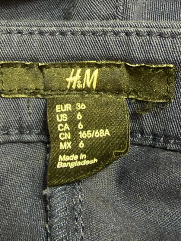 H&M Women’s Navy High Rise Side Zip Stretch Skinny Ankle Pants size 6 - Image 3
