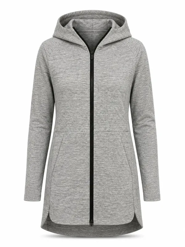 Lululemon Going Places Hooded Jacket Gray Womens 4 Spacer Full Zip Long - Image 2