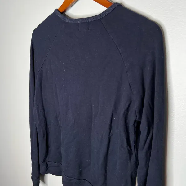 SUNDRY navy blue rainbow heart pullover long sleeve terry sweatshirt size 0/ XS - Image 7