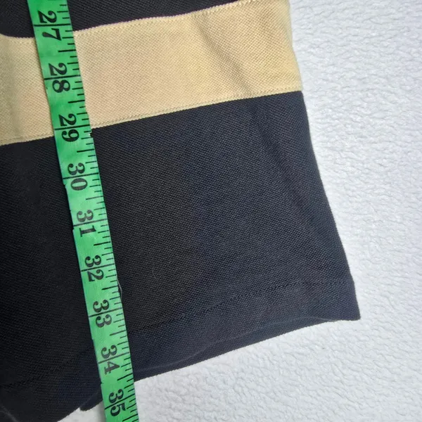 J. Crew Striped Cotton Pique T-Shirt Dress Gray Tan‎ Button Back Cap Sleeve M - Image 8