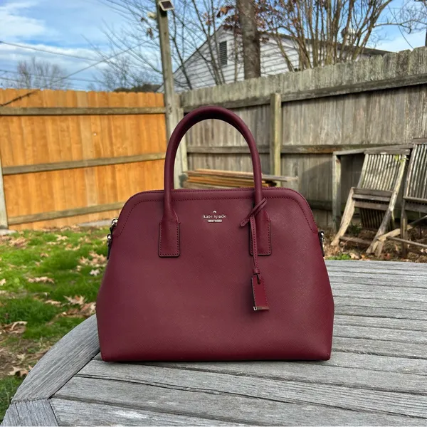 Kate Spade‎ Cameron Street Margot Red/Maroon Saffiano Leather Satchel - Image 4