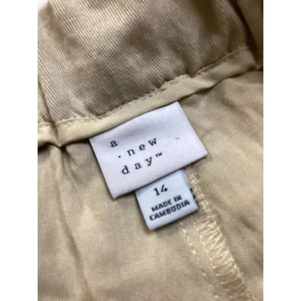 A New Day Womens Beige High-Rise Wide Leg Pleated‎ Trousers Size 14 NWT - Image 2