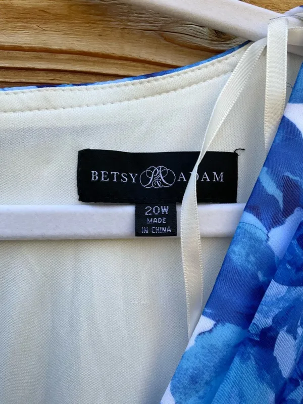 NWT Betsy & Adam Blue Plus Suze Floral Gown Size 20W 20 - Image 13