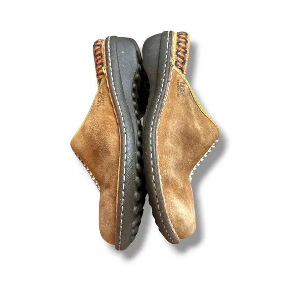 UGG Tasmina Clogs Womens 8 Chestnut Suede Shearling Lined Mules 5177 - Image 4