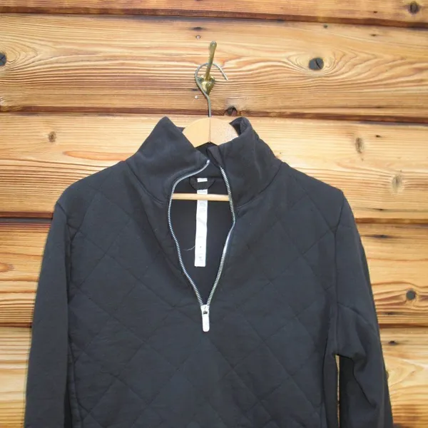 Lululemon Black Forever Warm Quilted Pullover Sweatshirt - Image 4