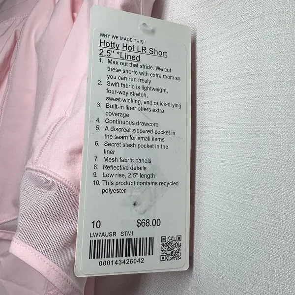 NEW Lululemon Women’s Hotty Hot Shorts 2.5 LR Strawberry Milkshake Sz 10 Running - Image 2