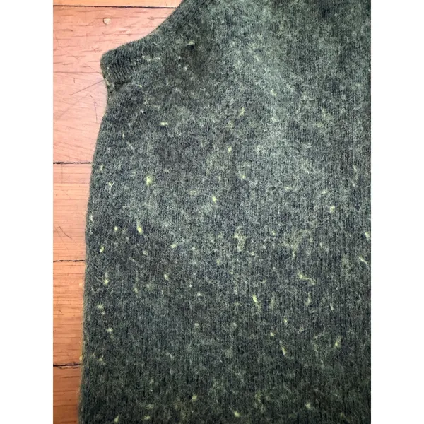 J.Crew Mercantile Sweater Women L Green Good Marled Wool Blend Turtleneck Vest - Image 6