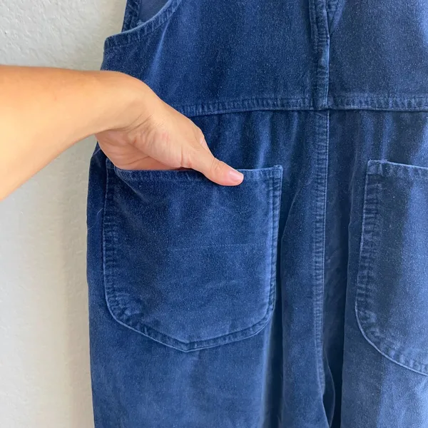 American Vintage XHILARATION Vintage Y2K Velour Navy Blue Relaxed Leg Jumpsuit Womens Medium - Image 9