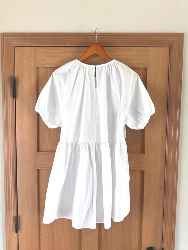 NWT Hill House Home The Francesca Peplum Top in White Cotton Women’s XS - Image 6