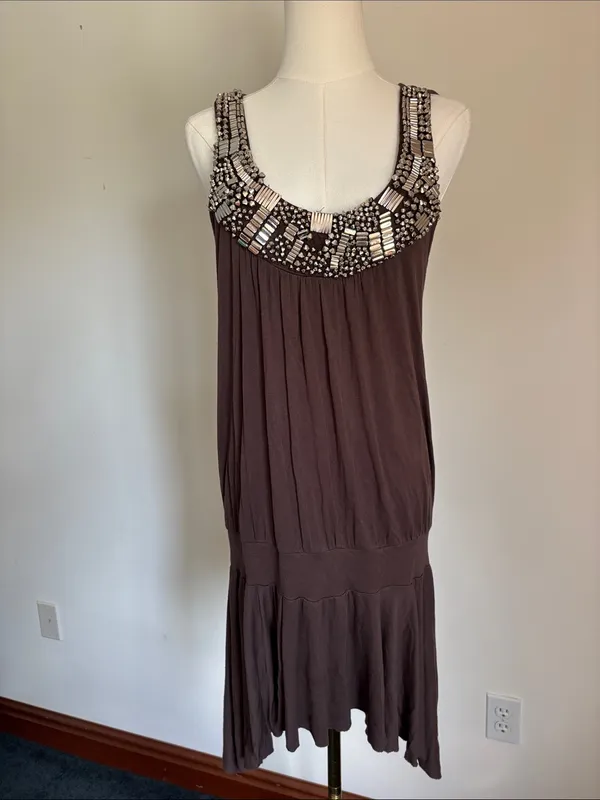 Cache Embellished Brown Mini Dress - Image 4