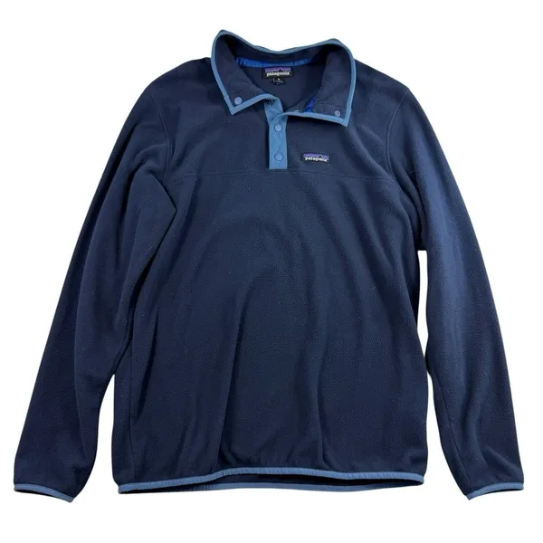 Patagonia Men's M Medium‎ Micro D Snap-T Pullover Microfleece Blue Sweatshirt - Image 2
