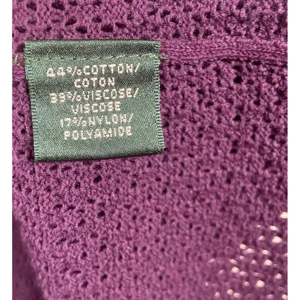 Ralph Lauren Pointelle Knit A-Line Dress Size M Purple (Retail‎ $169) Fit Flare - Image 5