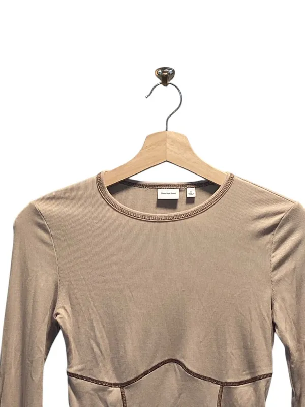 Aritzia Sunday Best Corset Stitch Crop Top Beige Size S Neutral Casual Y2K Retro - Image 6
