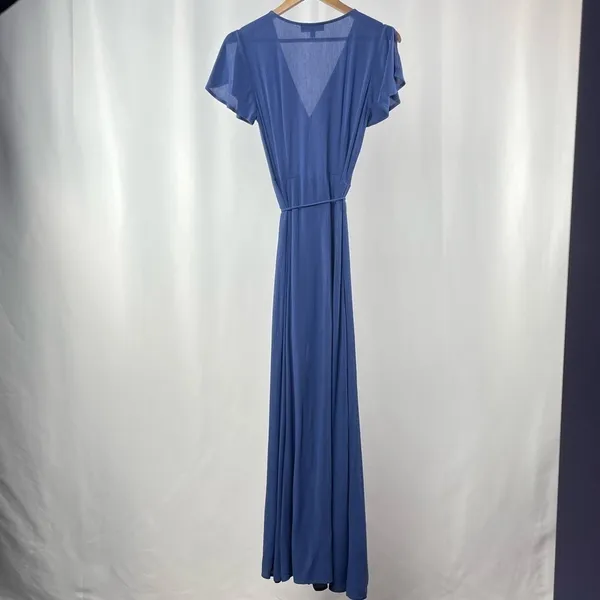 Lulus Heart of Marigold Wrap Maxi Dress‎ in Denim Blue Size Extra Small - Image 7
