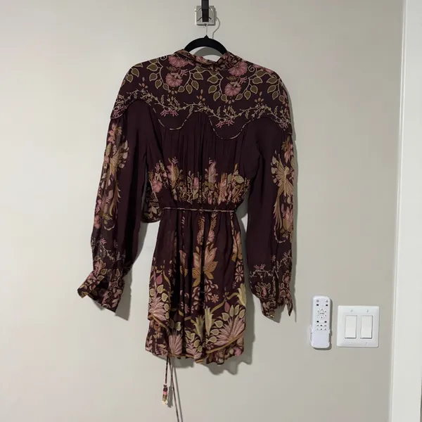 Farm Rio Burgundy Bella Knotted Neckline Size XS - Image 4