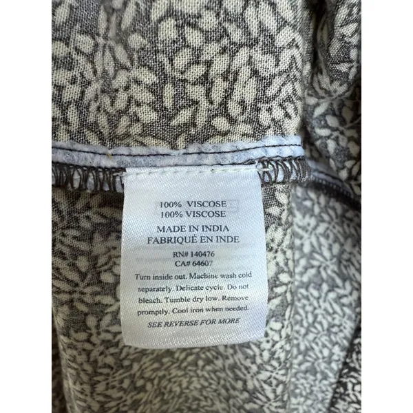 Faherty Womens Floral Print Long Sleeve Smocked Waist V Neck Mini‎ Dress Size XL - Image 5