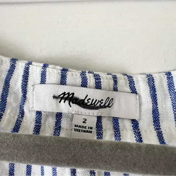 Madewell Scoopneck Crop Tank in 100% Linen in Bluestone Size 2 NWT - Image 11