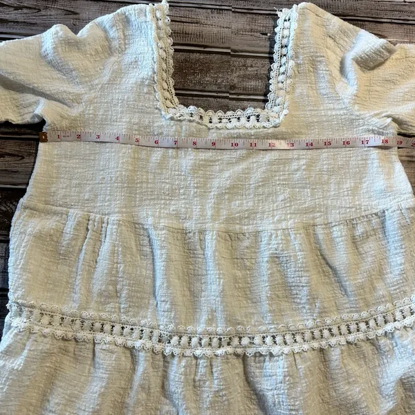Oddi Chic White Women's Peasant Blouse Boho size Small - Image 5