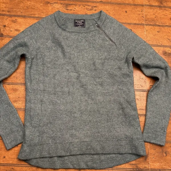 Abercrombie Fitch Sweater‎ Womens S Green Comfort Knit Crewneck Pullover - Image 2