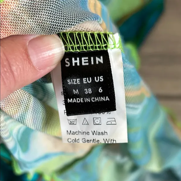 SHEIN Colorful Swirl Mini Dress - Image 2