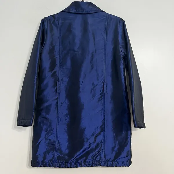 Guess Women's Dark Blue Shiny Long Winter‎ Jacket Size Small Missing Belt - Image 11