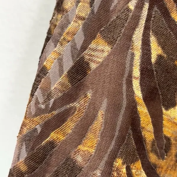 COLDWATER CREEK Size 12 Animal Print Brown Jacket Blazer Tiger Boho City Glam - Image 6