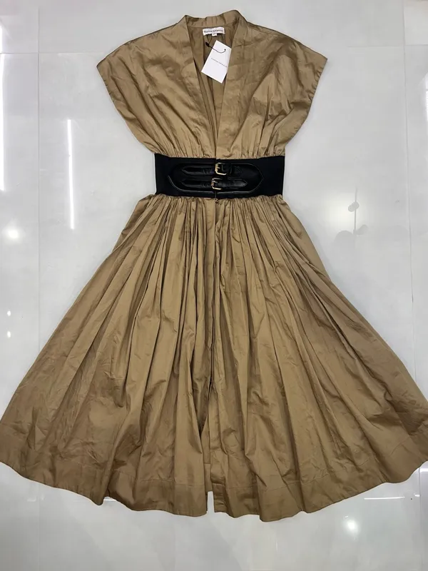Karina Grimaldi Briar Belted Midi Dress in Mocha - NWT - Image 3
