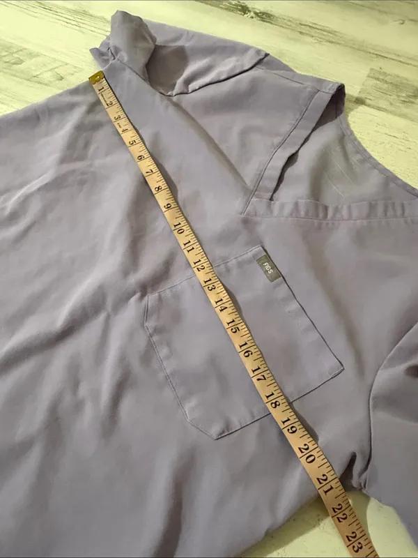 Figs Women's V-Neck Scrub Top in Lavender Size XL - Image 9