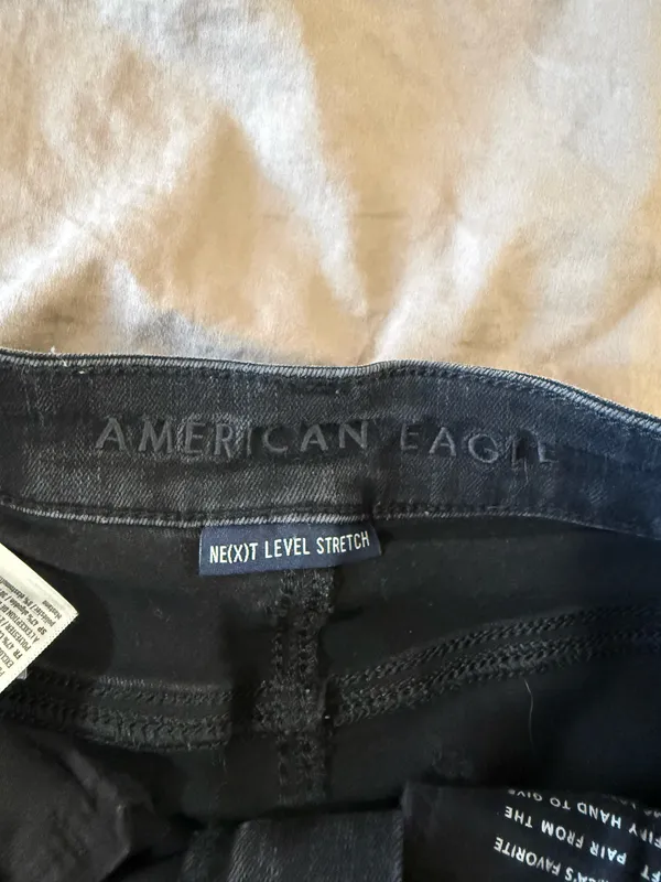 American Eagle Distressed Black Denim Jeans - Image 3