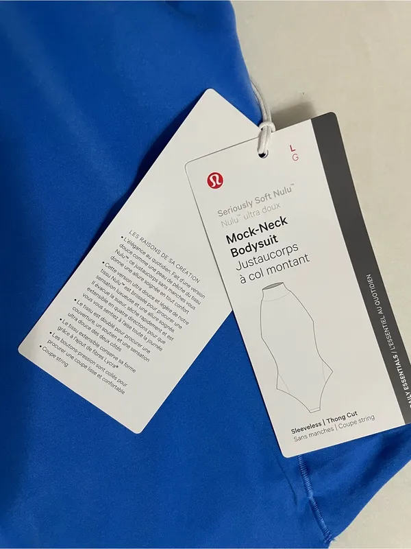 Lululemon NWT Mock Neck Sleeveless Bodysuit Nulu Ultra Soft Blue Size L - Image 7