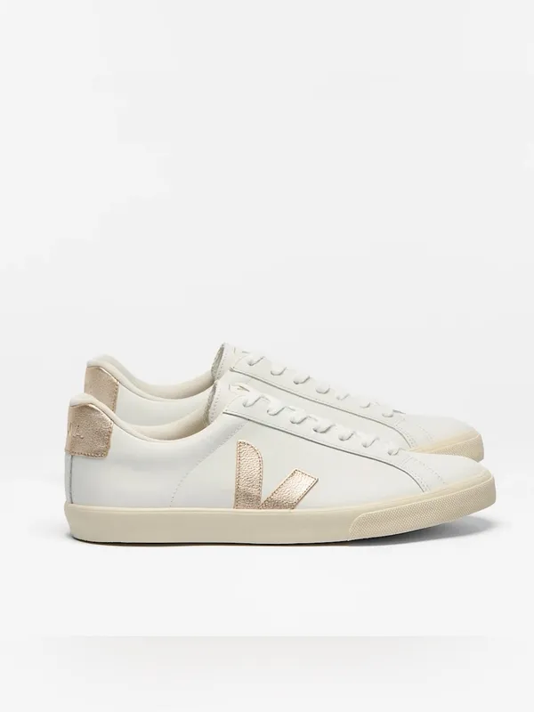 Veja Esplar Leather White Platine Sneakers - Image 3