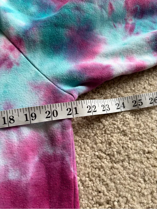 Aviator Nation AV Crewneck Sweatshirt Tie Dye Pullover Pink Blue size small - Image 14