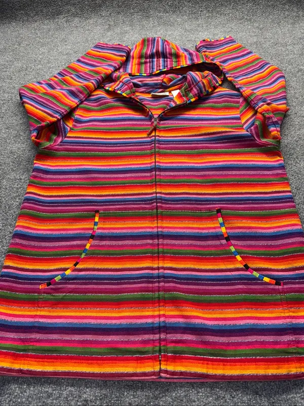 vintage Chico's Design Rainbow Striped Hooded Jacket - Image 3