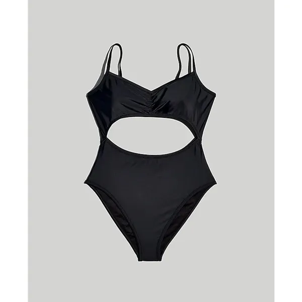 Madewell Cinched Cutout One-Piece Swimsuit True black M NWT - Image 4