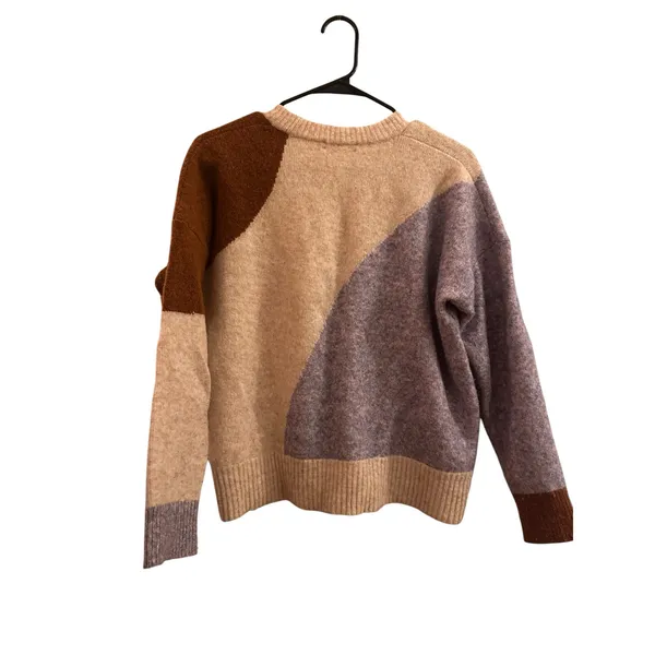 Madewell Cream Purple Brown Wool Blend Sweater Women Sz S - Image 8