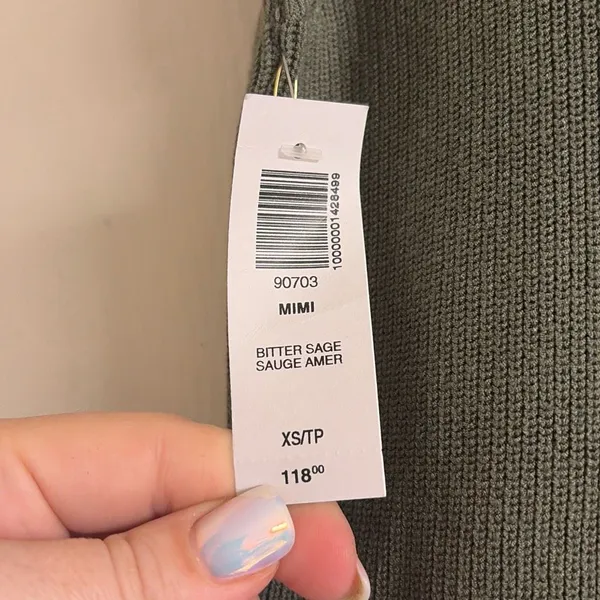 ✨Aritzia Wilfred Olive Green Sleeveless Ribbed Turtleneck Midi Sz XS Dress✨ - Image 7