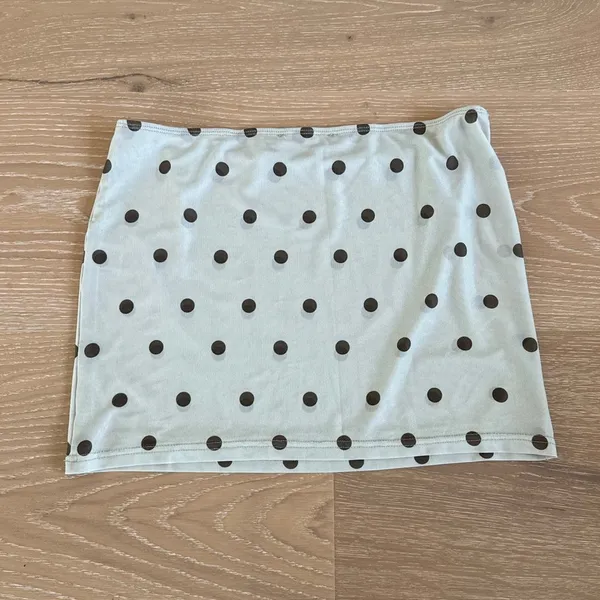 More To Come Mini Skirt Logan Polka Dot Size S in Green and Charcoal - Image 3