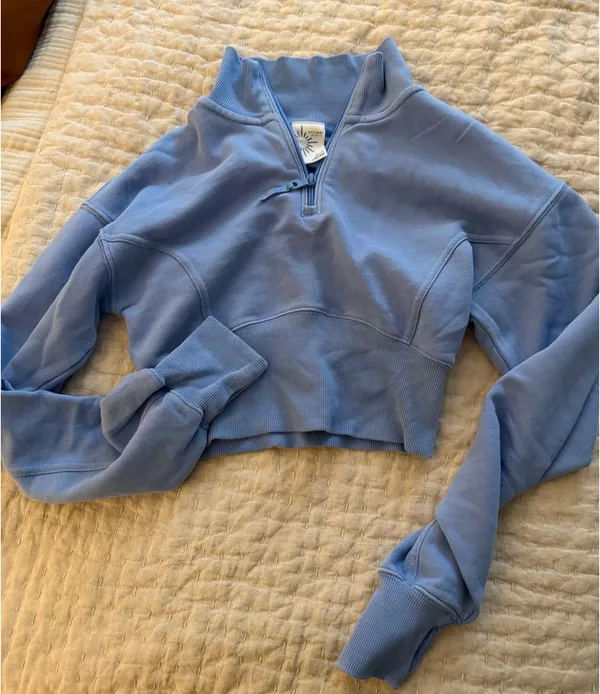 Offline by aerie Blue cropped q-zip  - Image 5