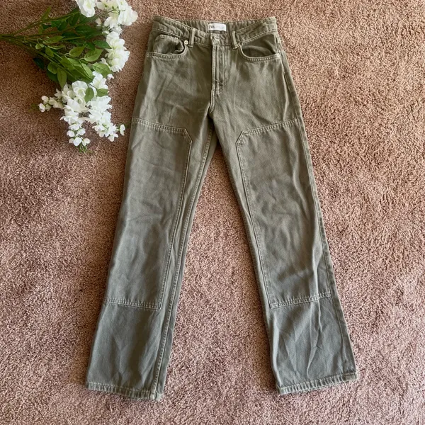 Zara Olive Green Carpenter Jeans - Image 2