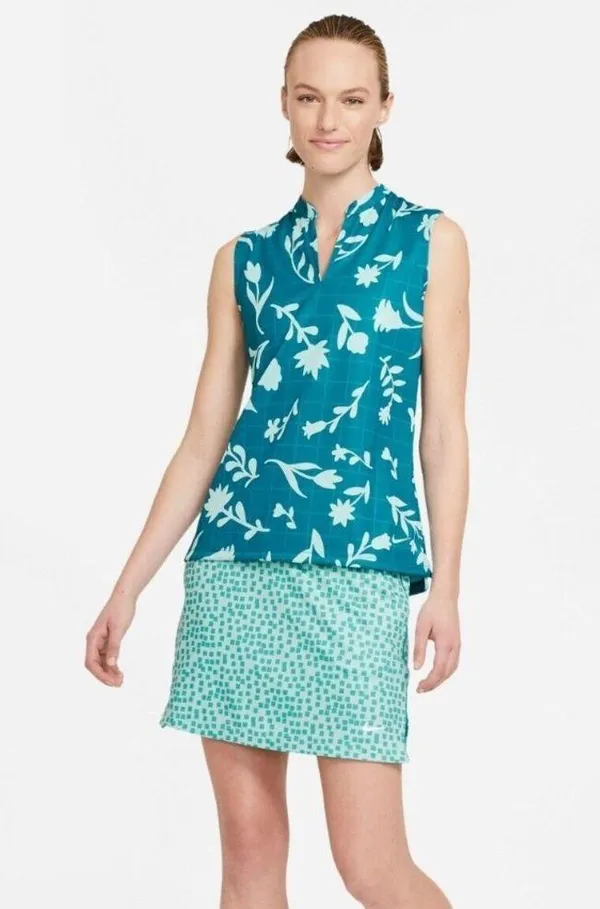 Nike Golf Victory Floral Print Sleeveless Golf Polo NWT Small - Image 2
