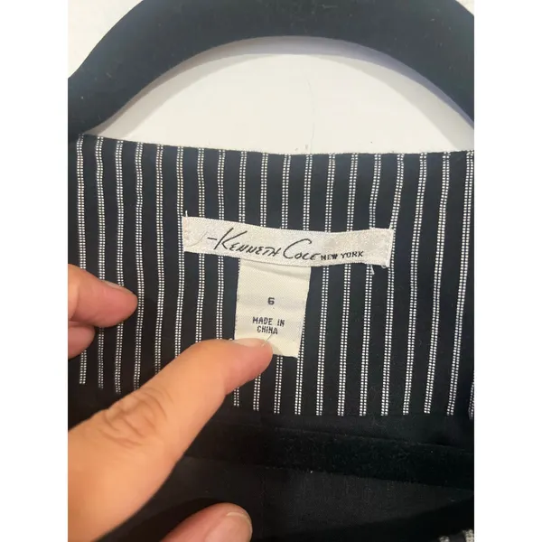 Kenneth Cole Pinstripe Structured Peplum Top 90s Minimalist 6 - Image 6