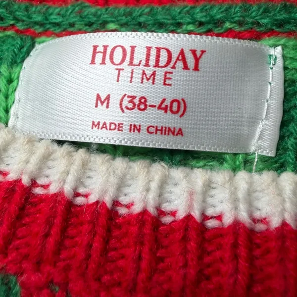 Holiday Time Womens Size Medium Ugly Christmas Sweater Cow Reindeer Green Winter - Image 4